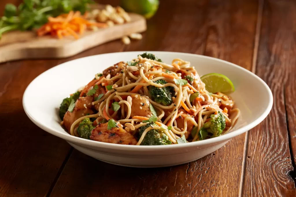 Spicy Peanut Chicken with Soba Noodles