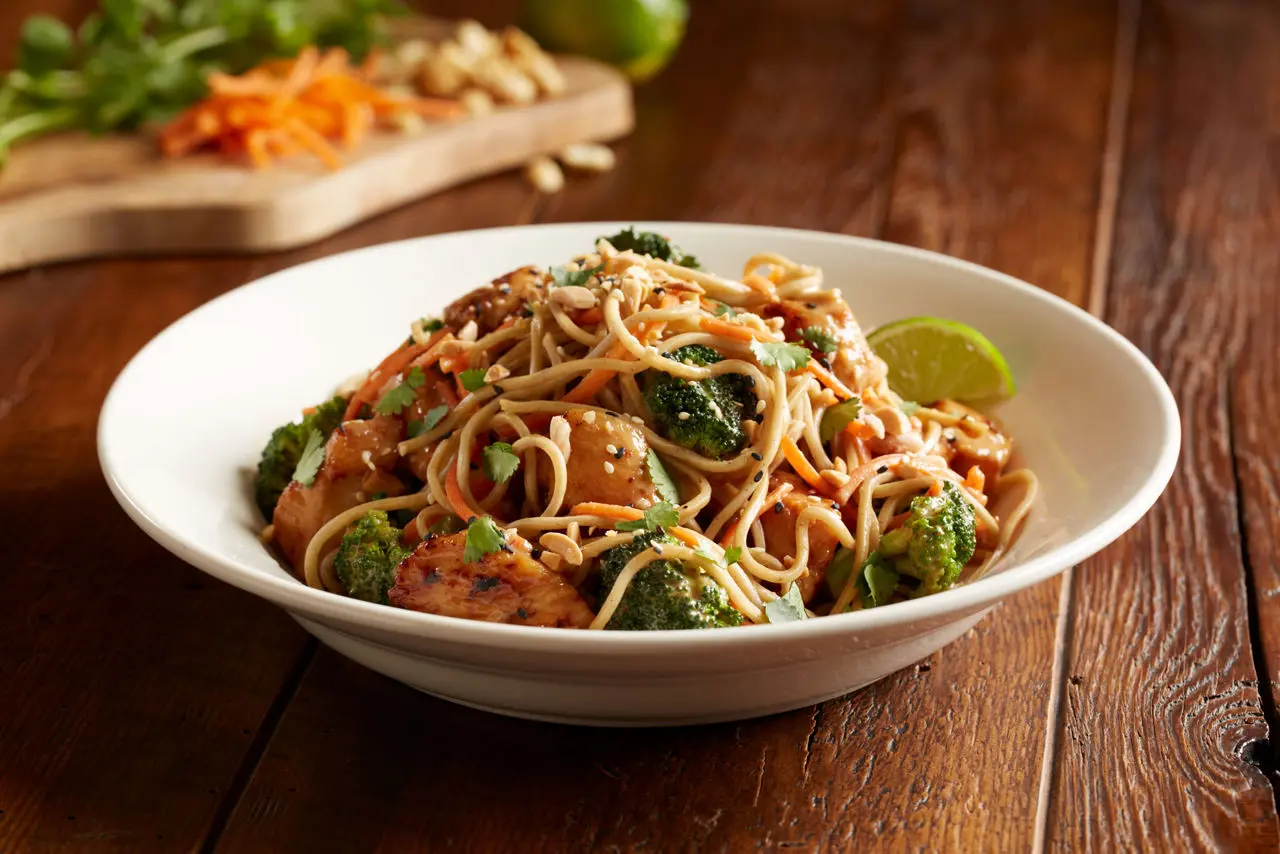 BJ’s Spicy Peanut Chicken with Soba Noodles Price Nutrition and Allergen Spicy Peanut Chicken with Soba Noodles